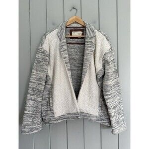 Anthropologie Saturday Sunday Moelleux Collared Jacket Size Large Gray Heather